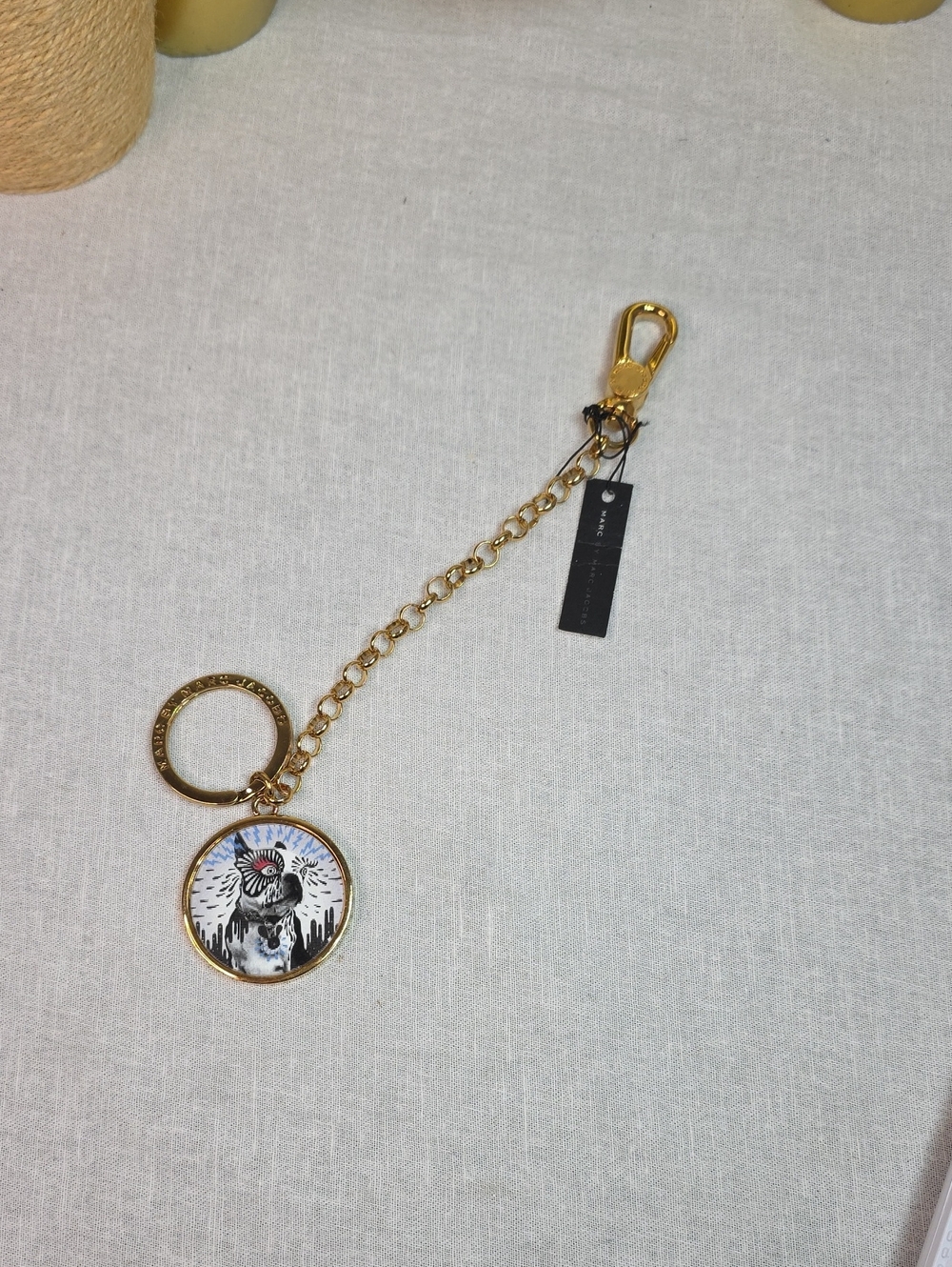 Marc by Marc Jacobs Gold-Tone Boston Terrior Charm Keychain